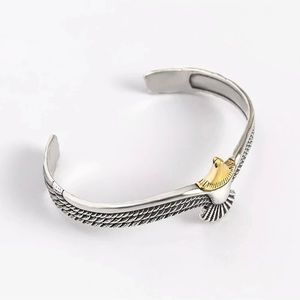 NEW Antique Silver Plated Eagle Bracelet with Gold head